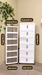 Angola Lemari Lipat Plastik 3-6 Tingkat G57-G64 Lemari Serbaguna/Lemari Pakaian Plastik Ekstra besar