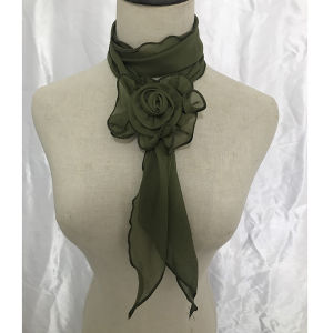 Khăn Choàng Lụa Hình Đèn Lồng Dài Màu Trắng Tinh Khiết Cho Phụ Nữ Mùa Xuân Thu Trang Trí Viền Hoa Phong Cách Cổ Điển