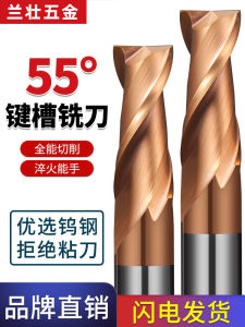 55 Degree Keyway Milling Cutters 2 Blade Tungsten Milling Cutter Two Blade Carbide Milling Cutter Double Blade End Mill CNC Cutting Tool