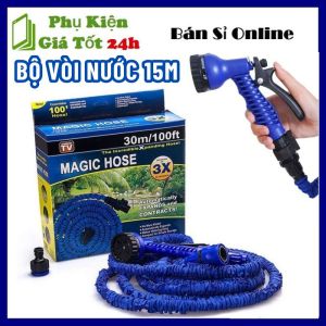 Bộ Vòi Rửa Xe Tưới Nước Cây Thông Minh Ống Nước Co Giãn Đa Năng 15m Kèm Đầu Phun Tăng Áp 7 Chế Độ - Vòi Xịt Giãn Nở 15m Magic Hose Cực Kỳ Tiện Lợi - Vòi Nước Thông Minh Tiện Lợi