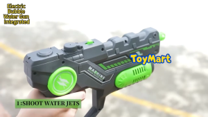 Rechargeable Dual Bubble Machine & Electric Water Gun Automatic Firing with Lighting Effects