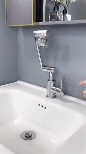 1080° for Sink Kitchen Universal Swivel Faucet Faucet for Bathroom With 2 Water Outlet Modes Foldable & Retractable Multifunctional Robotic Arm - Washing Eye/Hair/Face