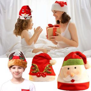 Merry Christmas Hats Kids Adults Santa Cap For Xmas Party Props Festive Costume Party Hat Gifts