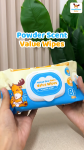 Moose Gear Baby Value Wipes Powder Scent 36PACKS (1BOX) Hypoallergenic w/ Vitamin E & Aloe Extract