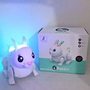 Diskon mainan anak robot kelinci ada lampu dan suara bisa bergerak maju