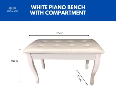 JWC Music 88 keys piano bench / chair with padded soft cushion and storage compartment