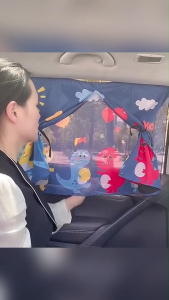 Universal Car Window Shade Strong Magnetic Double-Layer Window Curtain for Heat & UV Protection Sunshade Cover for Baby & Kids Car Accessories