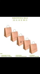 Paper Bag Shopping Bag Kraft Tas Kertas Kantong Belanja 25x15x30.5 (Isi 5 Pcs / SBG2)