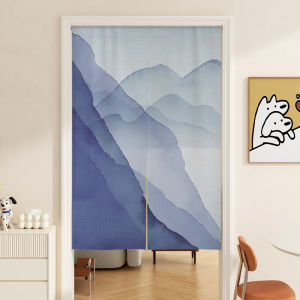 Ventilated and Opaque Short Door Curtain Half Curtain Bedroom Room For Home Half Partition Curtain Punch-Free Blocking Curtain