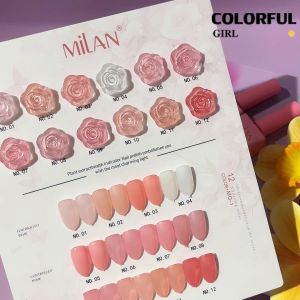 ✨พร้อมส่ง🇹🇭✨MILAN 12 สี กุหลาบ สีเจลไซรัป โทนชมพู Ice Peach 12 สี แถม ชาร์ทสี สีธรรมชาติที่คล้ายสีผิวผิว
