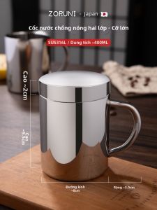 CHUANQIMINGMEI | Cốc Inox 316L Đôi Cách Nhiệt Chống Đốt