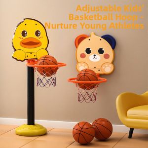 BABYSHOME | Indoor Outdoor Adjustable Basketball Hoop Toy for Babies 1-3 Years Old
