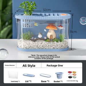 KUOTING | Desk Suitable Mini Fish Tank with Filtration and Oxygen Supply Features Ecological Landscaping Design