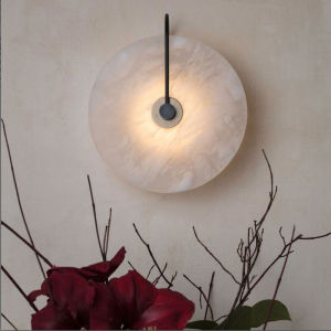 [1Year Warranty] 25CM Spot Corridor Aisle Surface Mounted Round Lampshade 3W Night Light Simple Natural Spanish Marble Decorative Led Wall Lamp
