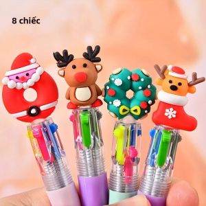 Bút Bi Mini Vui Nhộn Bộ 4/8/24/32 Chiếc Bút Viết Màu 4 Trong 1 Dành Cho Trẻ Em Dành Cho Tết Nguyên Đán Quà Tặng Giáng Sinh Trở Lại Trường Học Phong Cách Ngẫu Nhiên