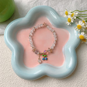 สร้อยข้อมือคริสตัลเลอร์รูปดอกไม้สไตล์เกาหลี สร้อยข้อมือแฟชั่นสำหรับผู้หญิง ของขวัญวันเกิด ของขวัญวันวาเลนไทน์ ของขวัญวันแม่