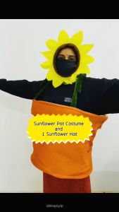 hiCosplayDy Kids Adult Performance Wear Garden Sunflower Plants In A Pot Funny Planting Costumes Cosplay Set
