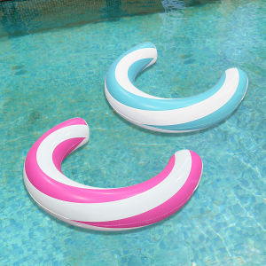 1pc PVC Inflatable U-Shaped Pool Noodle Float Striped Water Buoyancy Stick Portable Swimming Pool Floating Raft for Adults