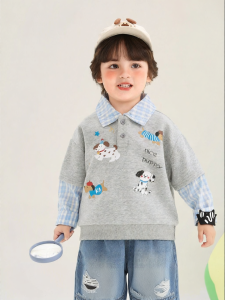 CUTEPANDAS | Áo Hoodie Hình Cartoon Mô Phỏng Hai Mảnh Cổ Polo