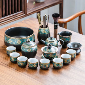 ชุดชงชา ส่งจากไทย เครื่องเบญจรงค์สไตล์จีน กาชงชาโบราณ แก้ว แก้วชงชา แก้วน้ำ ชุดน้ำชา มีกล่องใส่ของขวัญแบบหรูหรา ต้อนรับแขก