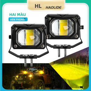 Đèn LED Làm Việc HL 20000LM Với Chùm Sáng Điểm Và Chùm Sáng Rộng Tích Hợp Canbus Đèn Sương Mù Màu Hổ Phách Đèn Pha Ngoài Trời ATV 6500K 3500K 12V 24V Đèn LED Chiếu Sáng Khi Lái Xe