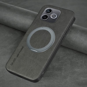 szhaiyu | For Magsafe Magnetic 360 ° Rotat Metal Bracket Ring Leather Phone Case for Honor 600 Pro 600Lite 500 400 Pro Protective Cover