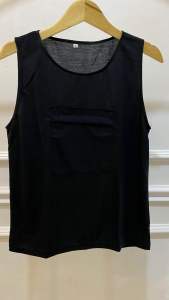 Singlet Dalaman Pria Berkantong Depan Perlengkapan Haji dan Umroh Bahan Katun Premium