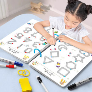 32-Page Reusable Magic Practice Book Set | Holistic Brain Development Writing Training and Drawing Education Manual |