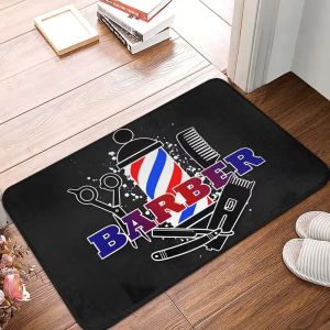 Barber Shop Welcome Floor Mat Graphic Printed Doormat Home Decor for Bathroom Kitchen Entrance - Barber Shop Sign Theme