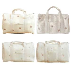 MOJOYCE กระเป๋าเป้ของผู้หญิงความจุขนาดใหญ่พร้อมที่จัดเก็บผ้าอ้อมเด็กปักลาย Tas Jinjing Travel ทนทานสำหรับคุณแม่และทารก