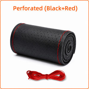 Yitong 1PC DIY Hand Stitch Car Steering Wheel Cover Synthetic Leather Breathable Steering Protective Sleeve Auto Interior Parts