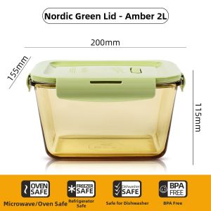 Large Capacity Refrigerator Food Storage Glass Preserving Box
