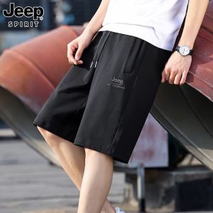Quần Short Thể Thao Nam JEEP 2025 Mùa Hè Mỏng Thêu Quần Dài Thường Ngày Năm Nút Quần Ống Đứng Cotton Polyester Co Giãn