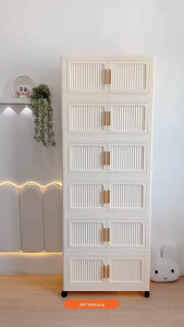 【80cm Besar】Lemari Lipat Plastik Susun 3/4/5/6 Susun Lemari Plastik Jumbo Lemari Pakaian Ekstra besar Lemari Plastik Lipat Penyimpanan Serbaguna