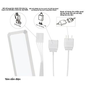 Quạt Làm Mát Khung Máy ICE Whale WX-2 ARGB 12CM Không Dây Ghép Nối 1800 Vòng/phút Làm Mát Bằng Không Khí 7 Cánh Với Giao Diện Nguồn 4PIN