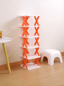 Rak Sepatu 5 Susun Plastik Rak Sandal Model Silang Zig Zag