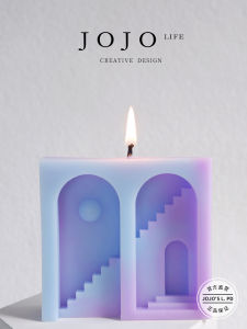 Handmade Aromatherapy Candle Home Decor Stereoscopic Geometry in the Style of Monet Color System by Mr. Grocery