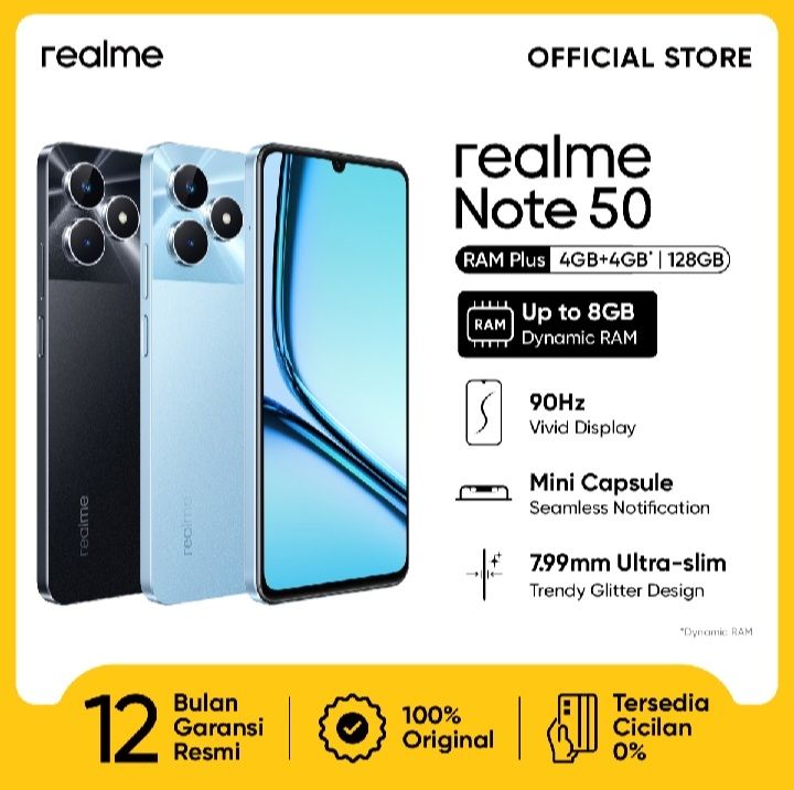 Realme Note 50 4+4/128GB - Garansi resmi | Lazada Indonesia