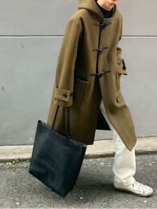 DAVID&ME | Horn Button Double-sided Wool Coat Hooded