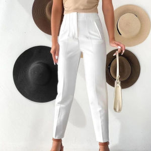 Quần Ống Đứng Lưng Cao Nữ Dáng Ôm Vừa Vặn Quần Âu Dài Đến Mắt Cá Chân Màu Đen Đỏ Kaki Thời Trang Phù Hợp Với Mọi Lứa Tuổi Phụ Nữ Trung Niên