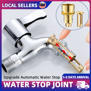 Washing Machine Faucet Joint Connector Universal Brass Tap Adapter for Washer Water Inlet Pipe Automatically Stop Water when Pipe Falls Off