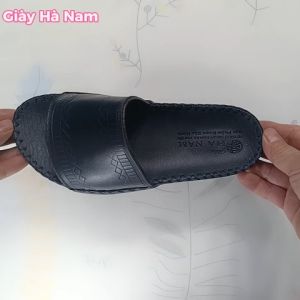 Dép Nam Quai Ngang TiTi ĐÔ Da Bò Thật Cao Cấp DNA2075