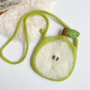 Factory Store Nepal Wool Felt Bag In Stock Artsy Fresh Single Raglan Sleeve Crossbody Apple Banana Rainbow Bag