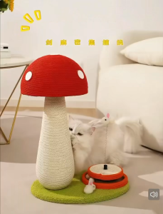 SG】Red Mushroom Cat Scratching Board With Large Full Sisal Cat Climbing Frame Colored Hemp Rope That Wont Drop Debris nails trim self entertainment killing time rotating ball compact stable sturdy
