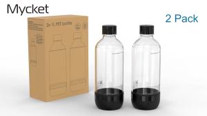 Mycket 1LReusable Sparkling Water Bottles BPA Free for Soda hine Black and White Color