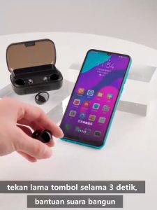 GOOJODOQ TWS Headset Earphones Bluetooth 5.0 Full Bass HIFI 9D Stereo Dengan Wireless In-Ear Headphone With Mic 3000mAh MIni Powerbank