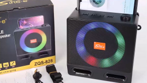 2026 NEW SING-E【Portable 4 Inch 30W】RGB Solar Radio Speaker with Microphone and Bluetooth Tweeter Speaker with LED Light Plus 3-in-1 Charging Cable Included for Wireless Outdoor Use with FM Radio for Party Camping Travel and Home Use Sound distance 600m