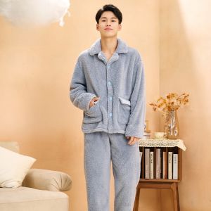 Bộ đồ ngủ LUNILAI cho nữ làm bằng lông cừu san hô dày dặn