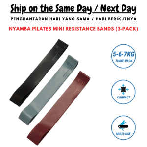 Ny@mb@ Pilates Mini Resistance Bands (3-Pack) / Exercise Rubber/ Elastic Rubber