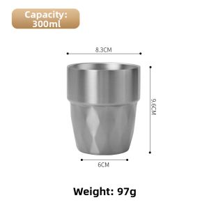 CHUANGGUANJIA | Creative 3D Golden Stainless Steel Cup Double Layer Heat Resistant